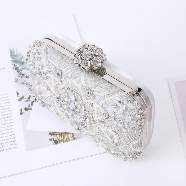 Diamond studded banquet bag, evening gown, hand-held evening gown bag - Image 3
