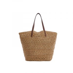 Minimally hollowed out straw bag woven bag