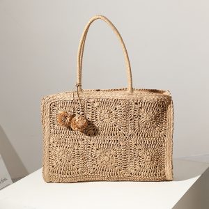 Large capacity woolen ball hand woven bag
