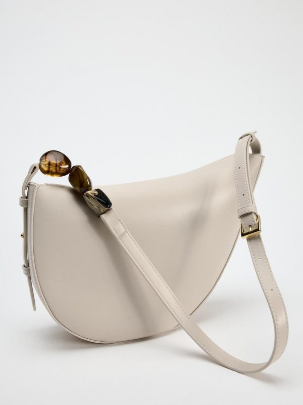 Asymmetric stone decorative shoulder bag - Image 4