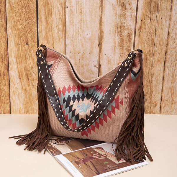 Vintage Bohemian Handmade Woven Bag - Image 3