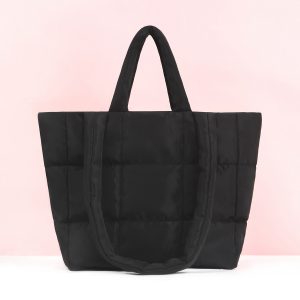 Tote bag for women, large capacity armpit bag, nine grid pattern