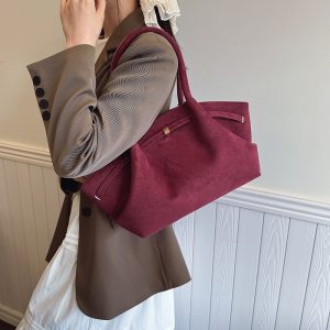 Retro high-end frosted tote bag