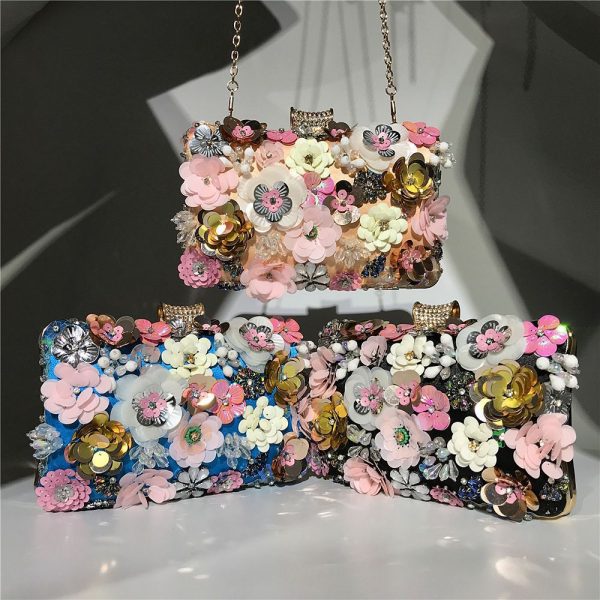Colorful pearl flower bead temperament qipao bag - Image 3