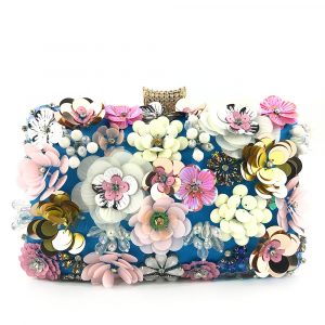 Colorful pearl flower bead temperament qipao bag