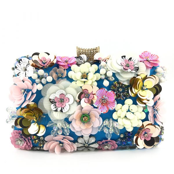 Colorful pearl flower bead temperament qipao bag
