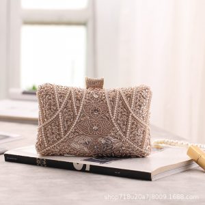 dinner bag, nail bead small square bag