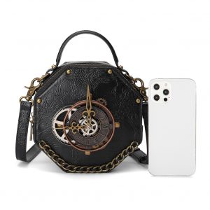 Punk industrial retro style women's shoulder crossbody bag