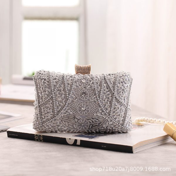 Dinner bag, nail bead small square bag - Image 4