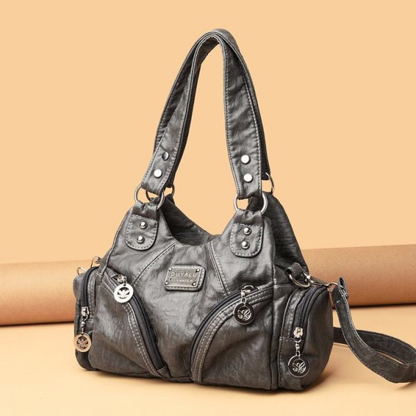 Retro soft leather motorcycle bag - Image 3