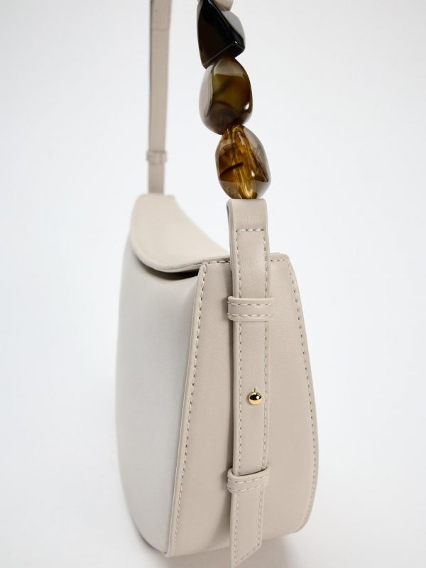Asymmetric stone decorative shoulder bag - Image 3