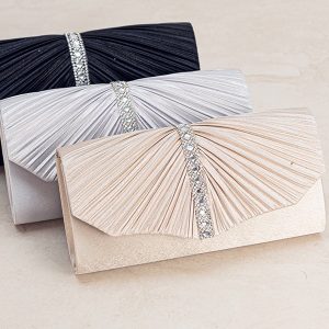 Wrinkled clutch bag for evening wear