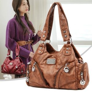 Retro soft leather motorcycle bag