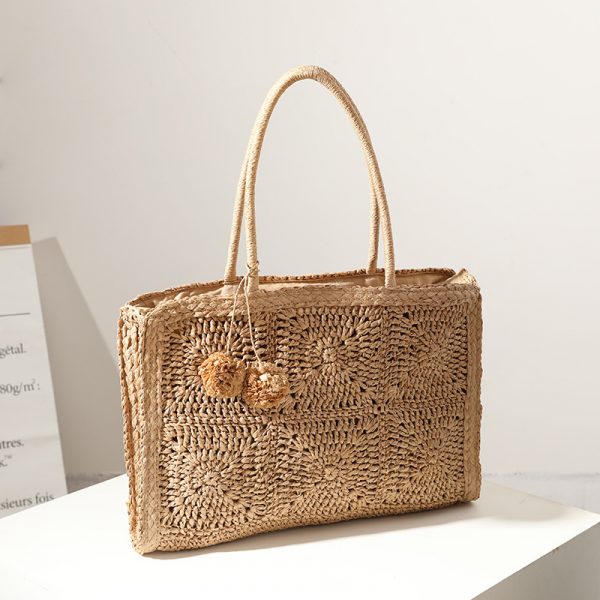Large capacity woolen ball hand woven bag - Image 2