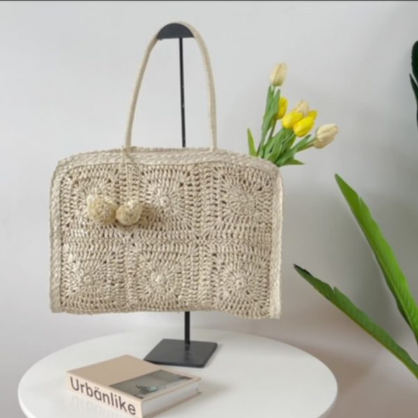 Large capacity woolen ball hand woven bag - Image 5