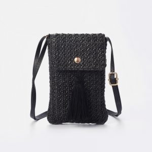 Fashion mini mobile phone woven bag